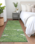 LOOMLAN Rugs Sahari Green Washable Indoor-Outdoor Rug