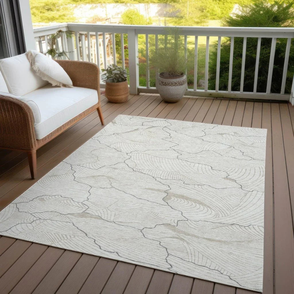 LOOMLAN Rugs Sahari Ivory Washable Indoor-Outdoor Rug