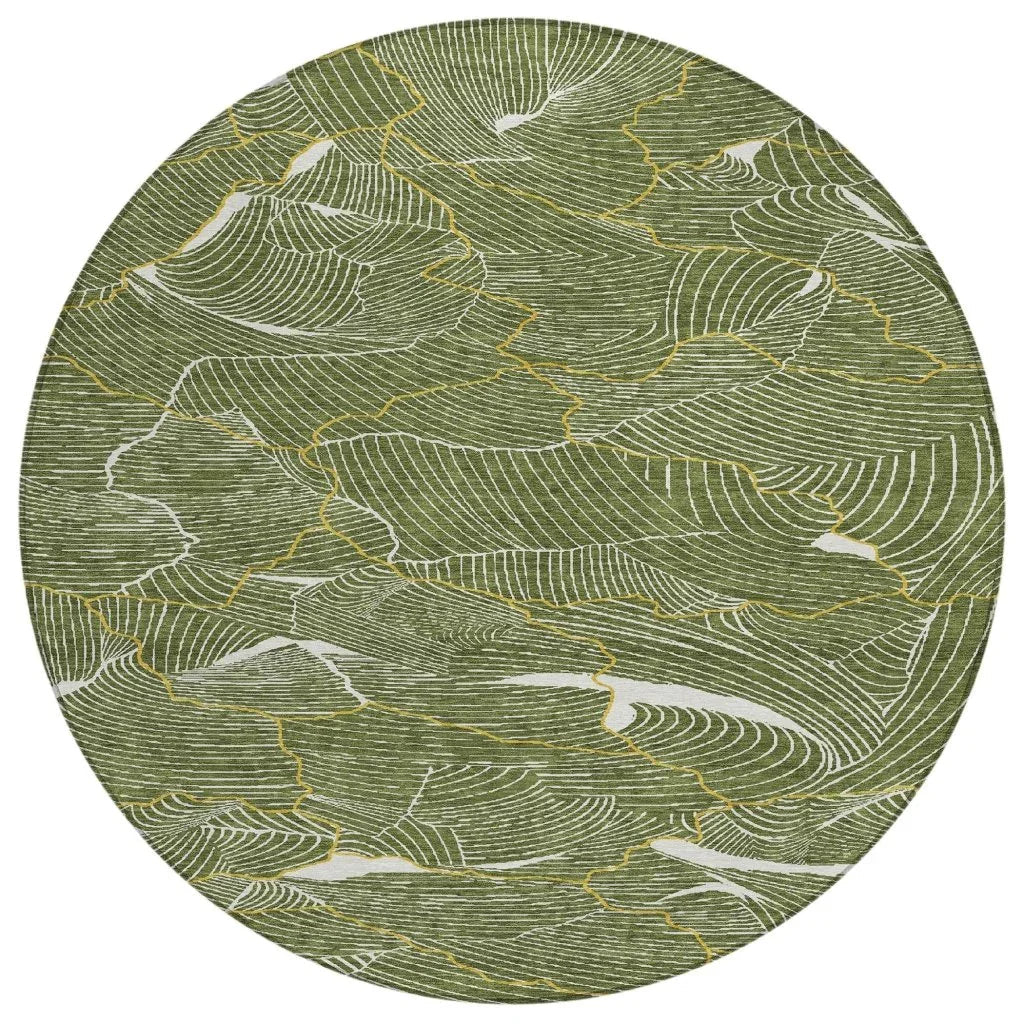 LOOMLAN Rugs Sahari Olive Washable Indoor-Outdoor Rug