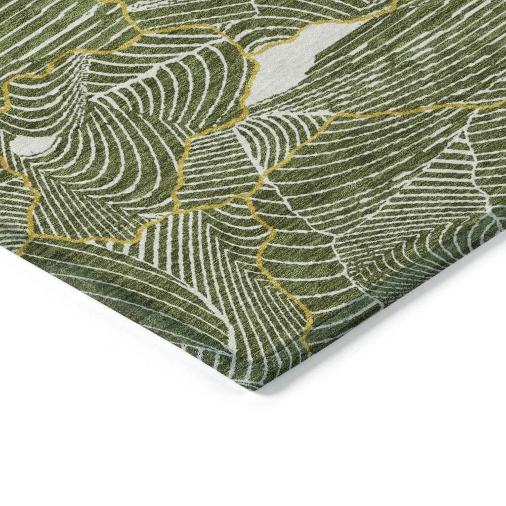 LOOMLAN Rugs Sahari Olive Washable Indoor-Outdoor Rug