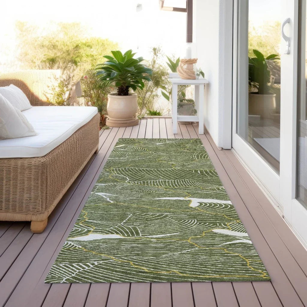 LOOMLAN Rugs Sahari Olive Washable Indoor-Outdoor Rug