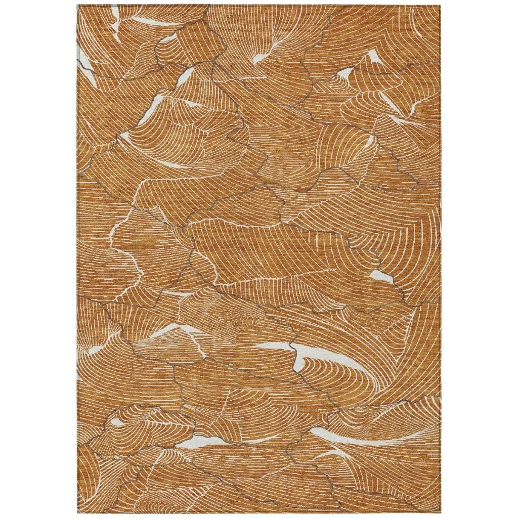 LOOMLAN Rugs Sahari Orange Washable Indoor-Outdoor Rug