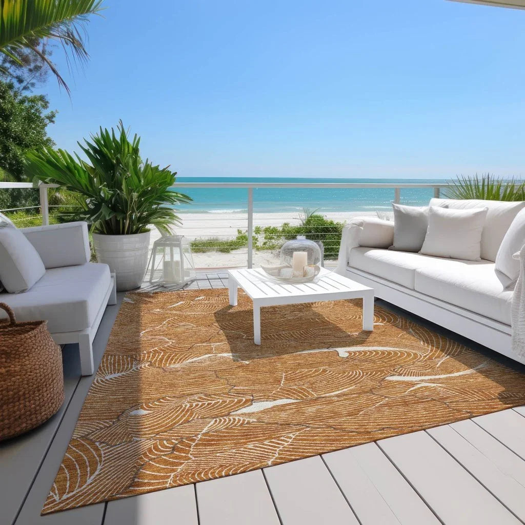 LOOMLAN Rugs Sahari Orange Washable Indoor-Outdoor Rug
