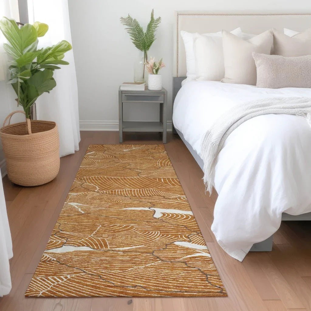 LOOMLAN Rugs Sahari Orange Washable Indoor-Outdoor Rug