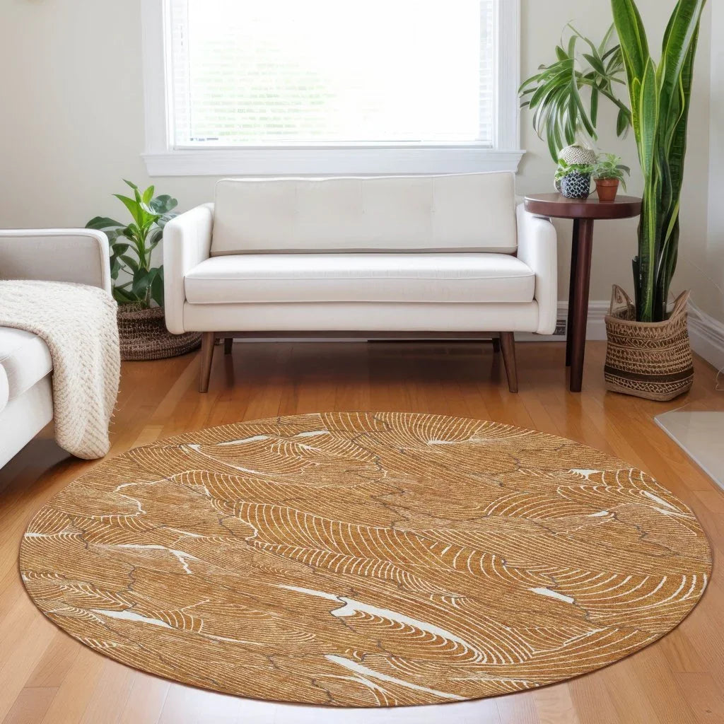 LOOMLAN Rugs Sahari Orange Washable Indoor-Outdoor Rug