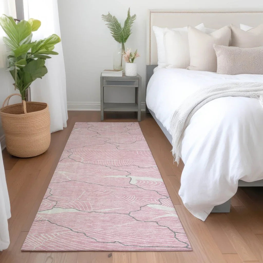 LOOMLAN Rugs Sahari Pink Washable Indoor-Outdoor Rug