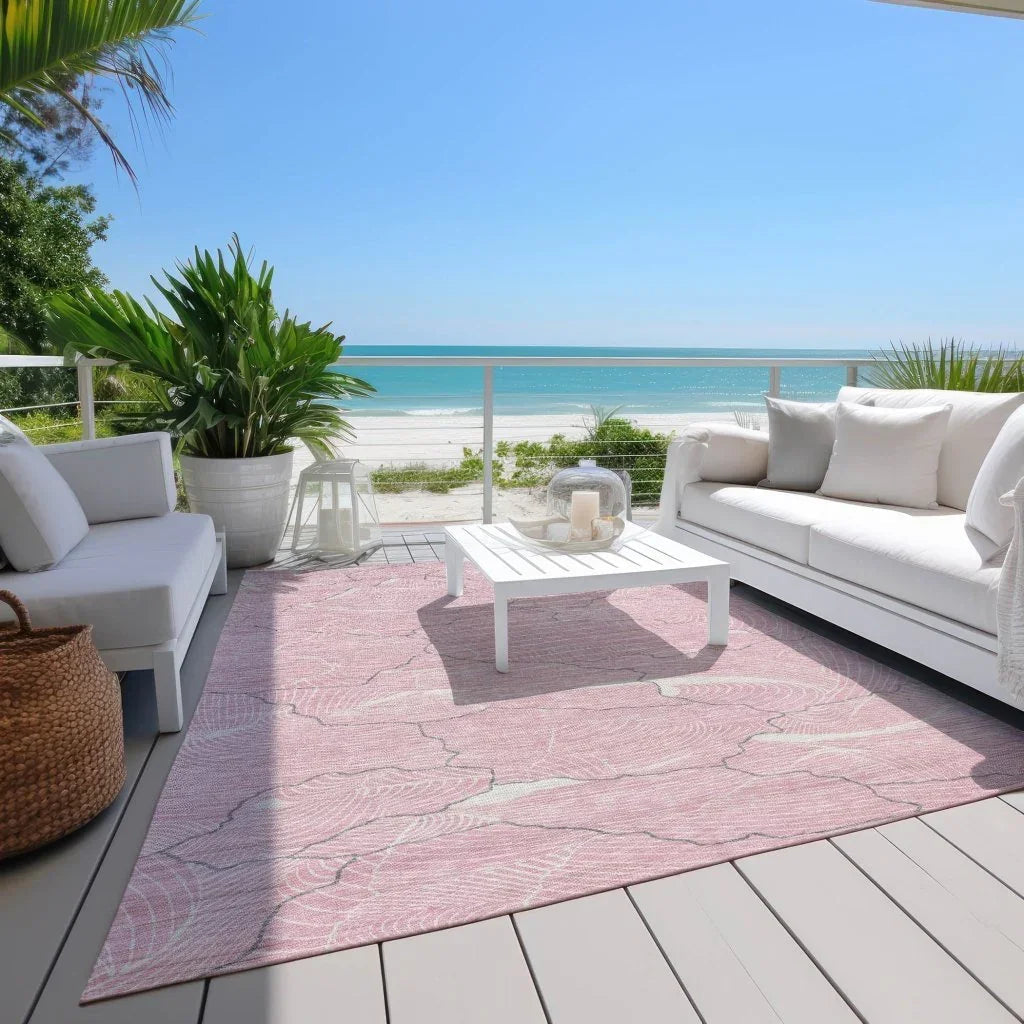 LOOMLAN Rugs Sahari Pink Washable Indoor-Outdoor Rug