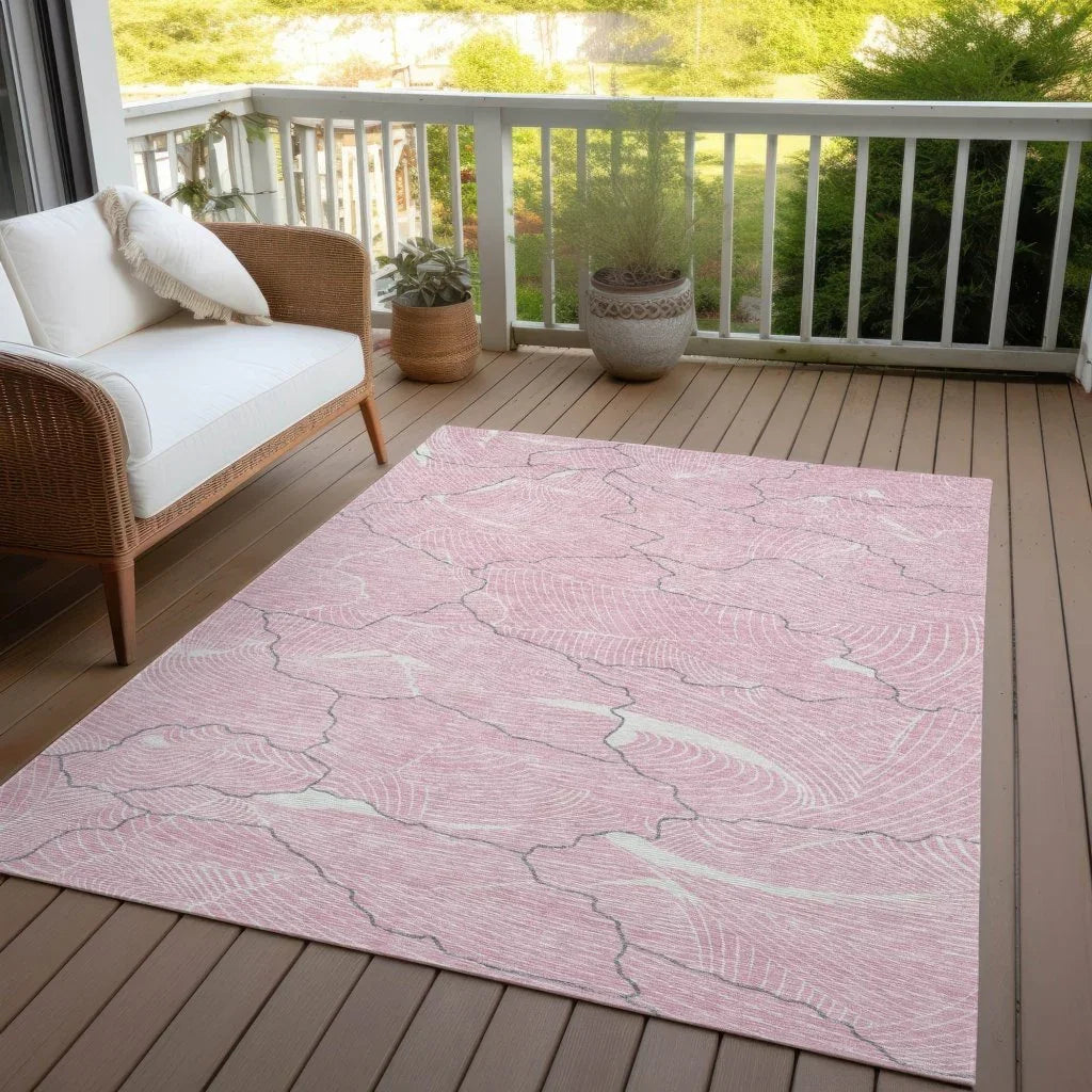 LOOMLAN Rugs Sahari Pink Washable Indoor-Outdoor Rug