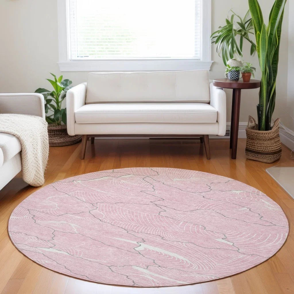 LOOMLAN Rugs Sahari Pink Washable Indoor-Outdoor Rug