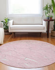LOOMLAN Rugs Sahari Pink Washable Indoor-Outdoor Rug