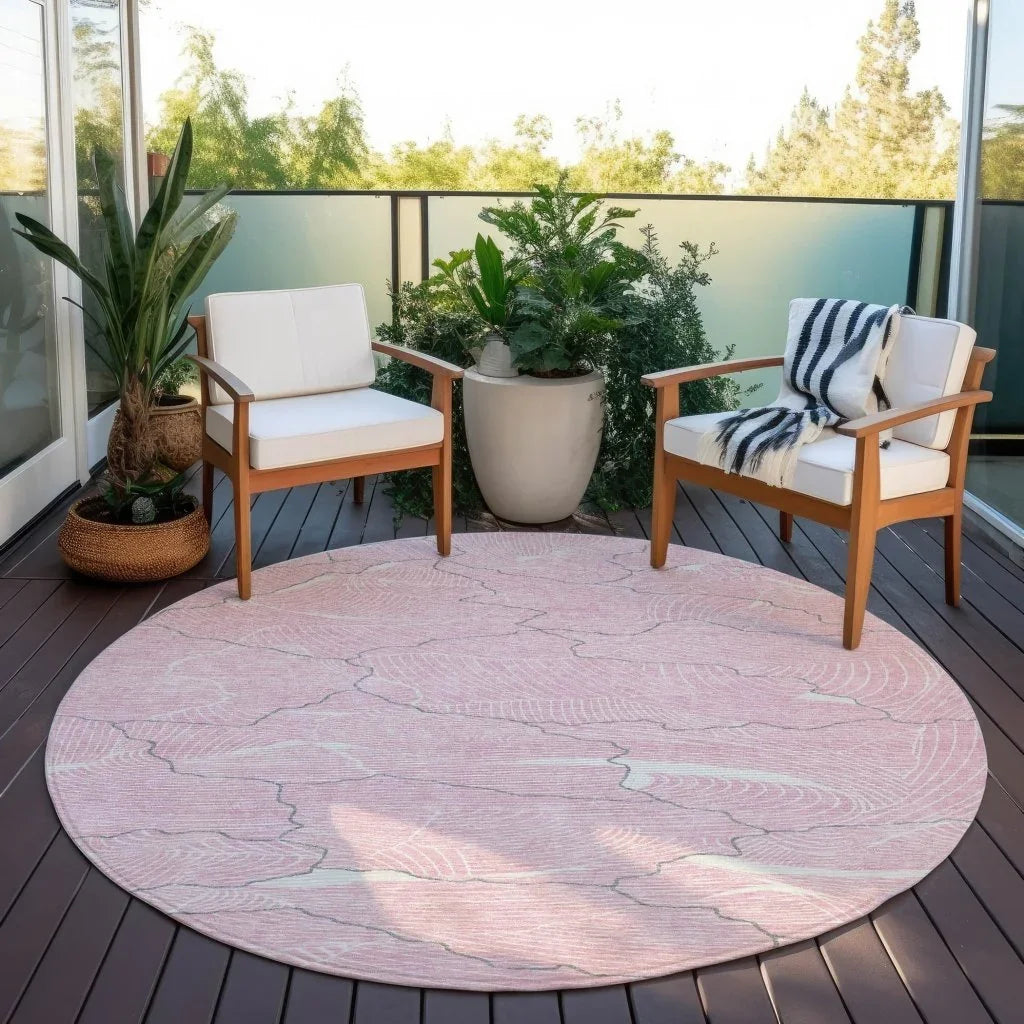 LOOMLAN Rugs Sahari Pink Washable Indoor-Outdoor Rug