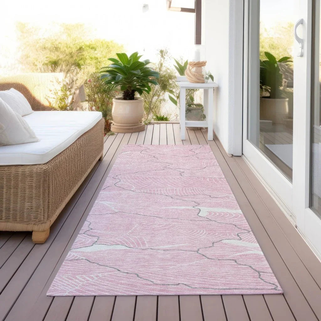 LOOMLAN Rugs Sahari Pink Washable Indoor-Outdoor Rug