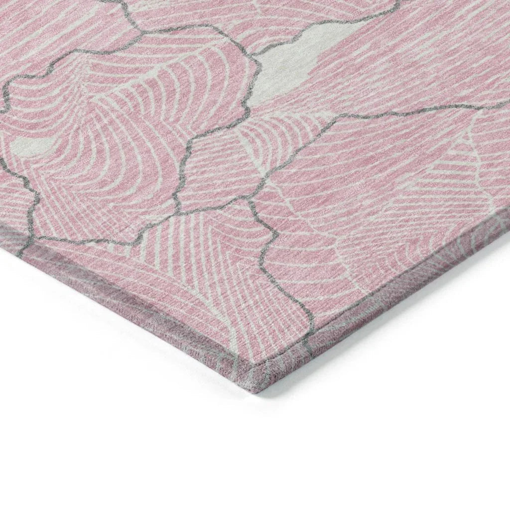 LOOMLAN Rugs Sahari Pink Washable Indoor-Outdoor Rug