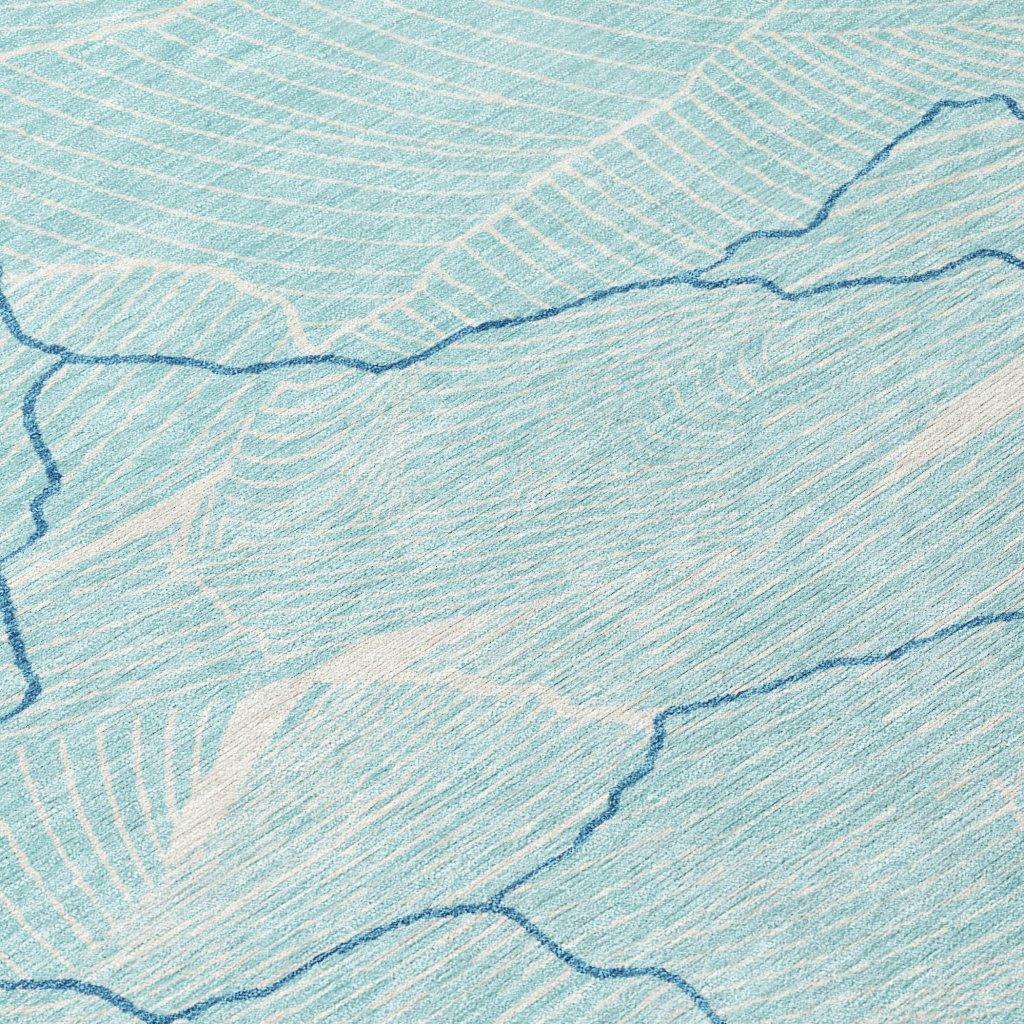 LOOMLAN Rugs Sahari Teal Washable Indoor-Outdoor Rug