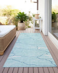 LOOMLAN Rugs Sahari Teal Washable Indoor-Outdoor Rug