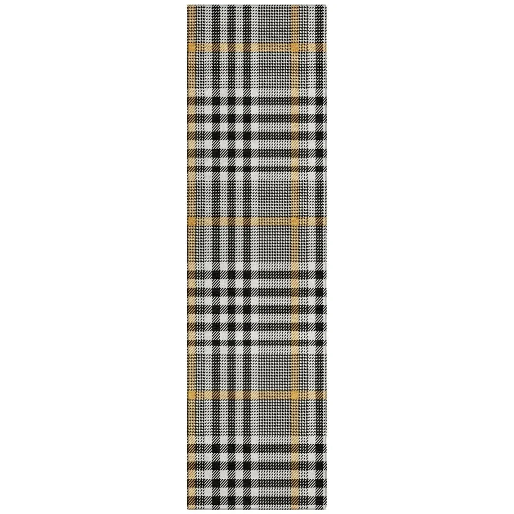 LOOMLAN Rugs Samira Black Washable Indoor-Outdoor Rug