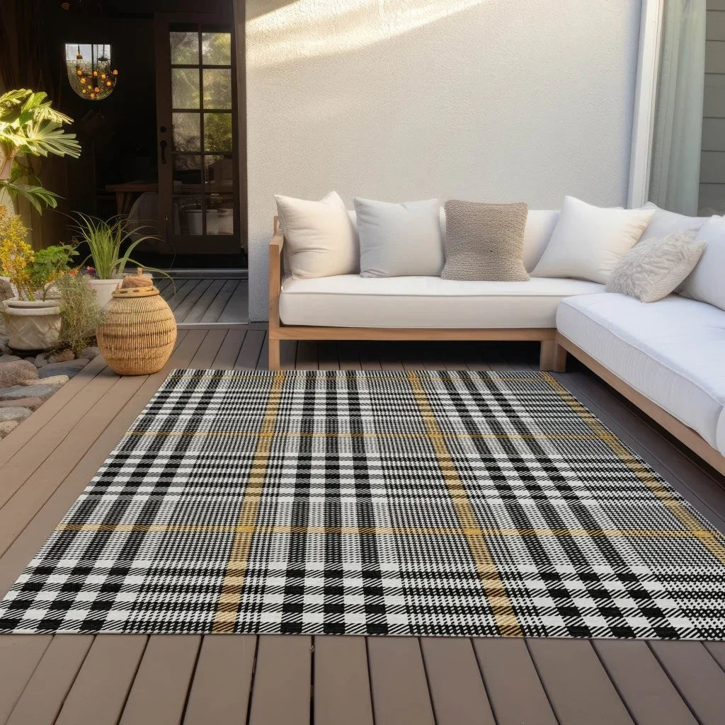 LOOMLAN Rugs Samira Black Washable Indoor-Outdoor Rug