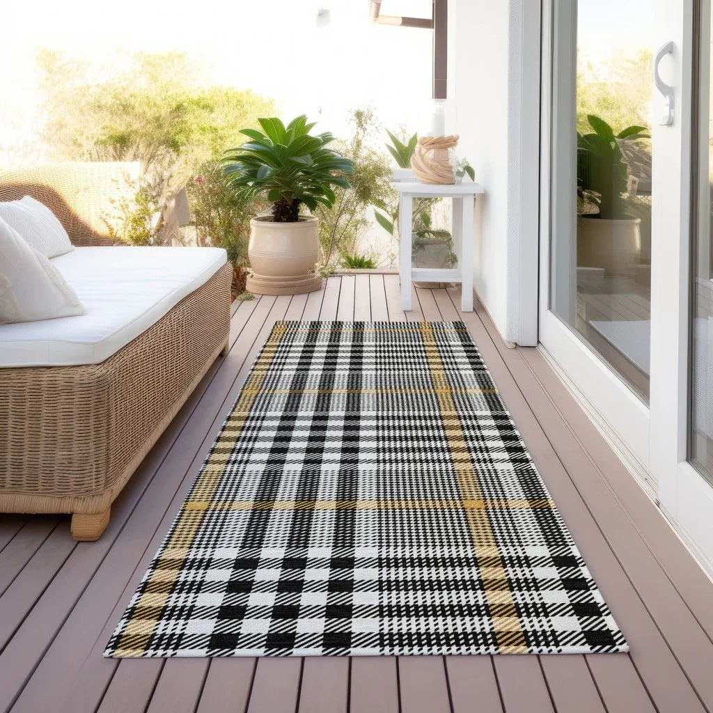 LOOMLAN Rugs Samira Black Washable Indoor-Outdoor Rug