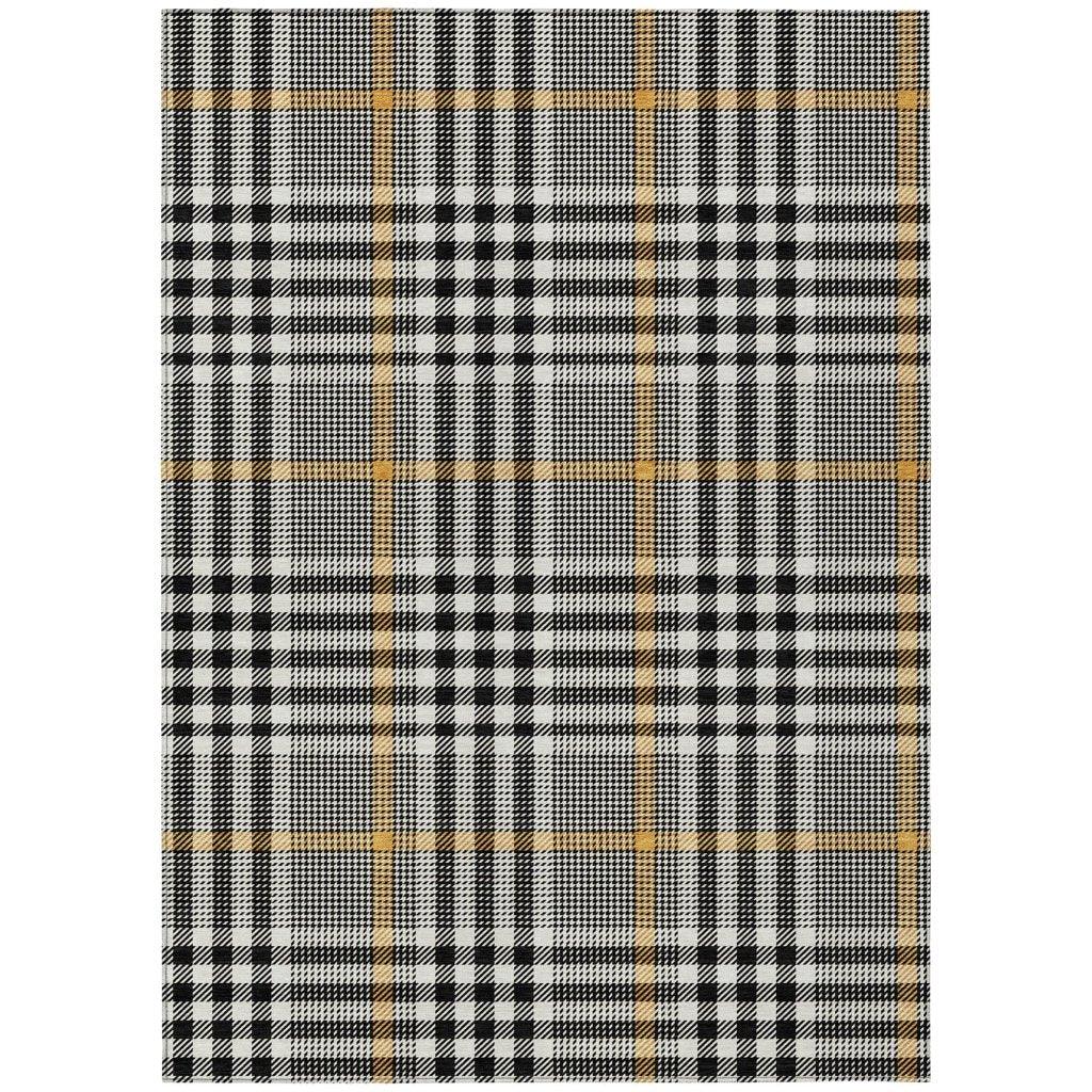 LOOMLAN Rugs Samira Black Washable Indoor-Outdoor Rug