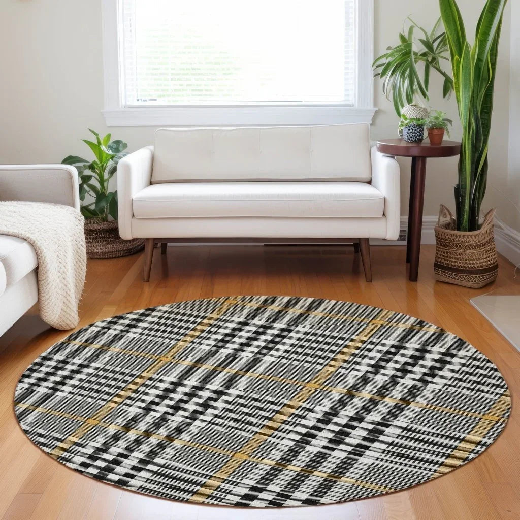 LOOMLAN Rugs Samira Black Washable Indoor-Outdoor Rug