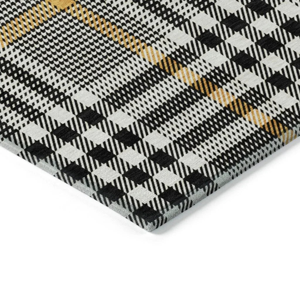 LOOMLAN Rugs Samira Black Washable Indoor-Outdoor Rug