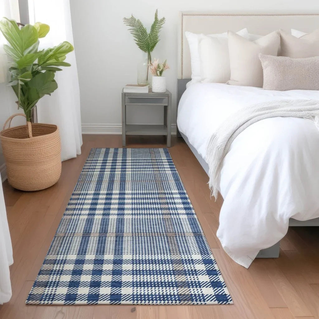 LOOMLAN Rugs Samira Blue Washable Indoor-Outdoor Rug