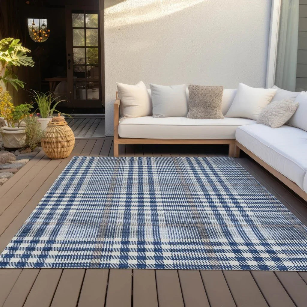 LOOMLAN Rugs Samira Blue Washable Indoor-Outdoor Rug