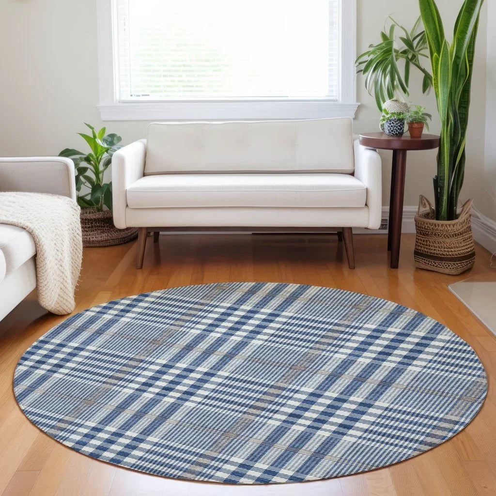 LOOMLAN Rugs Samira Blue Washable Indoor-Outdoor Rug
