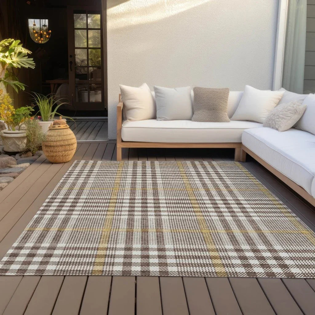LOOMLAN Rugs Samira Brown Washable Indoor-Outdoor Rug