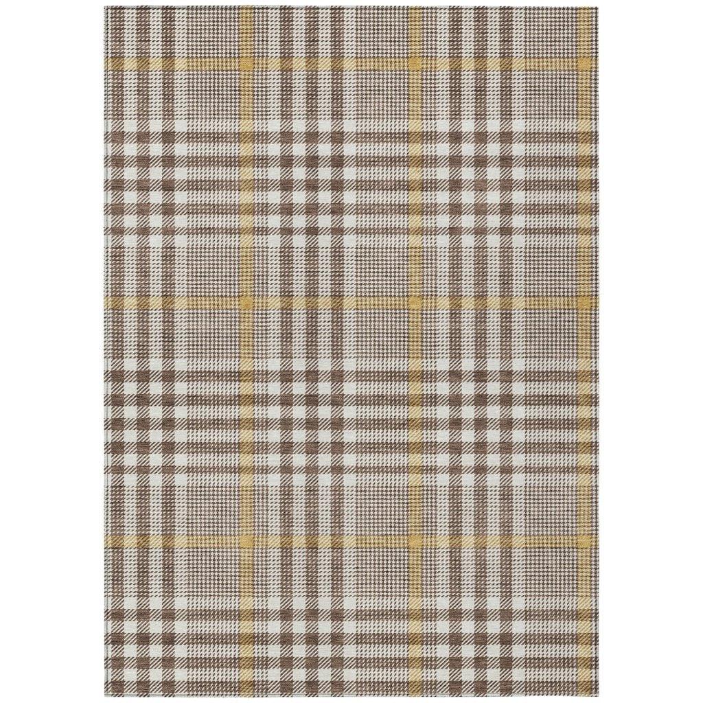 LOOMLAN Rugs Samira Brown Washable Indoor-Outdoor Rug