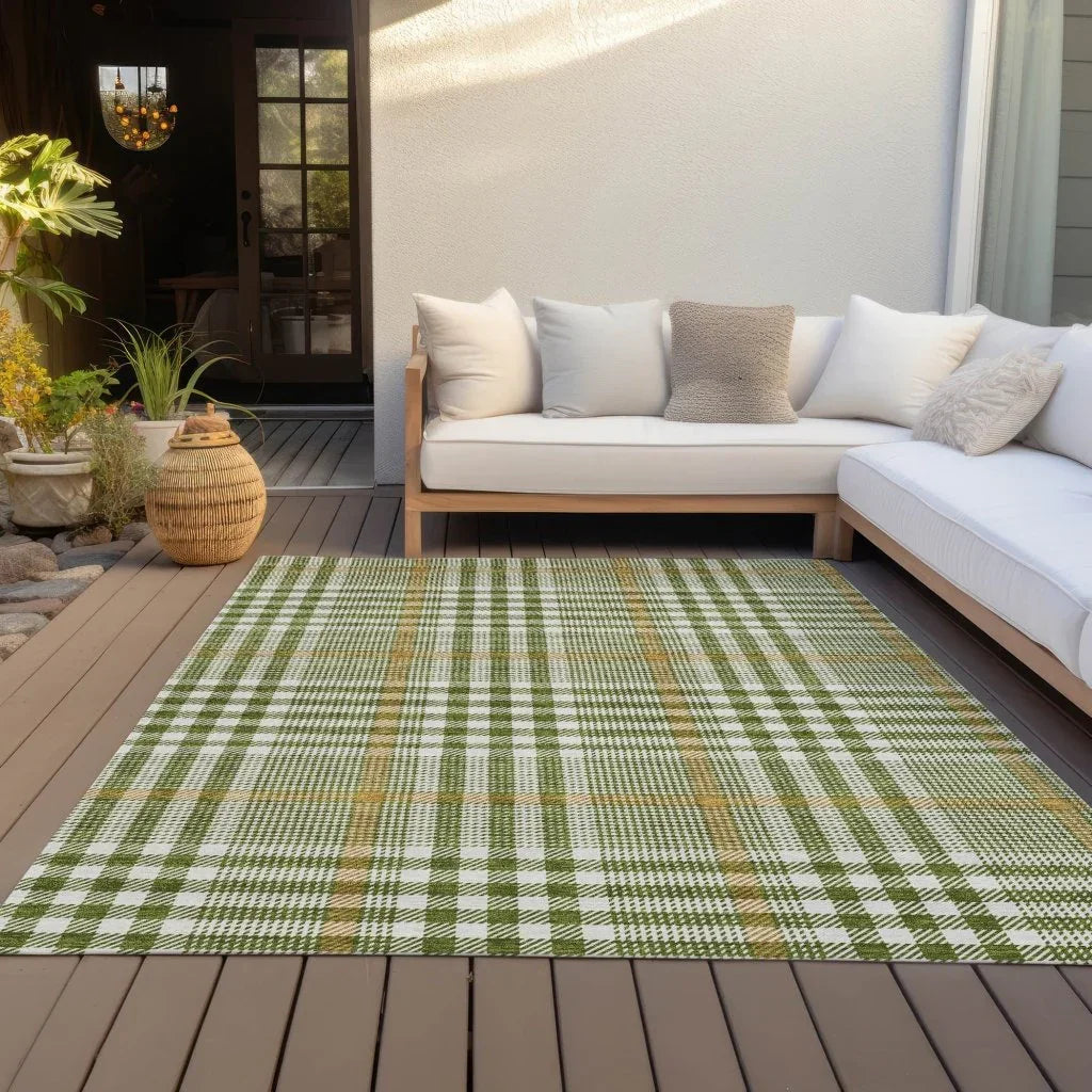 LOOMLAN Rugs Samira Olive Washable Indoor-Outdoor Rug