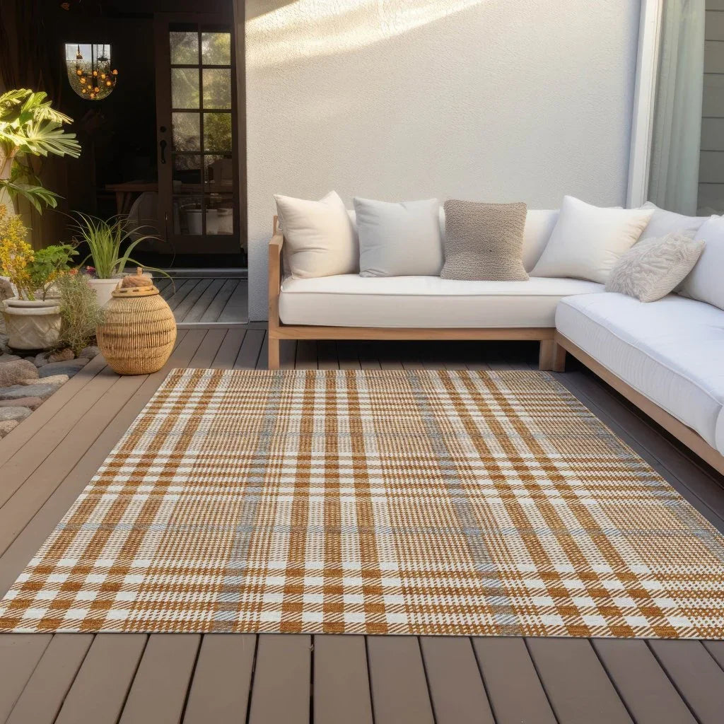 LOOMLAN Rugs Samira Orange Washable Indoor-Outdoor Rug