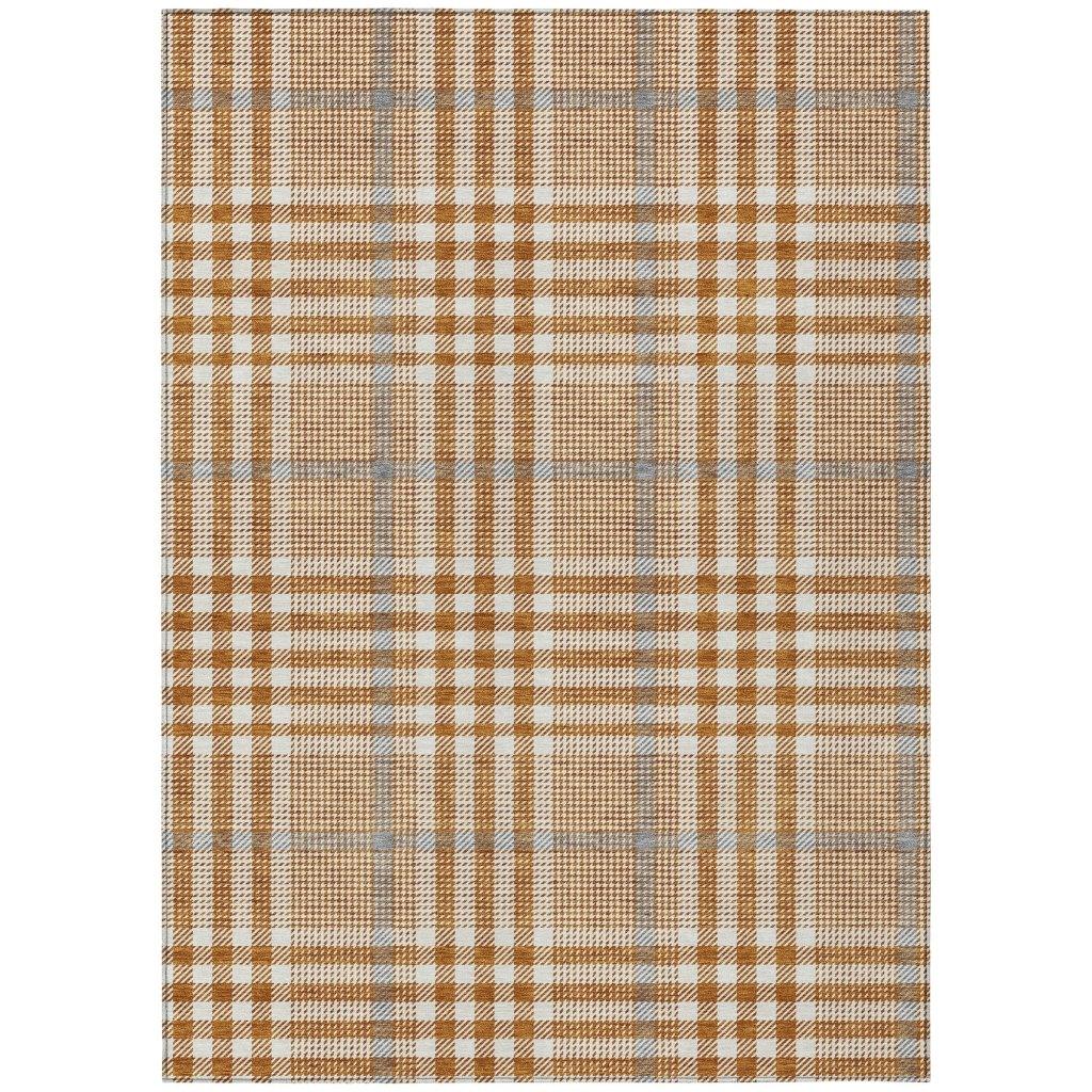 LOOMLAN Rugs Samira Orange Washable Indoor-Outdoor Rug