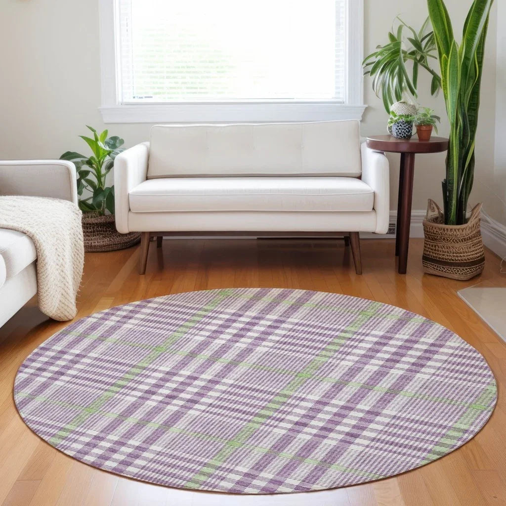 LOOMLAN Rugs Samira Purple Washable Indoor-Outdoor Rug