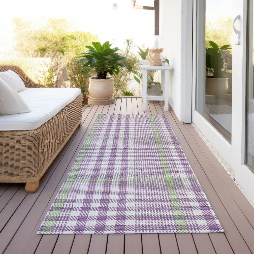 LOOMLAN Rugs Samira Purple Washable Indoor-Outdoor Rug