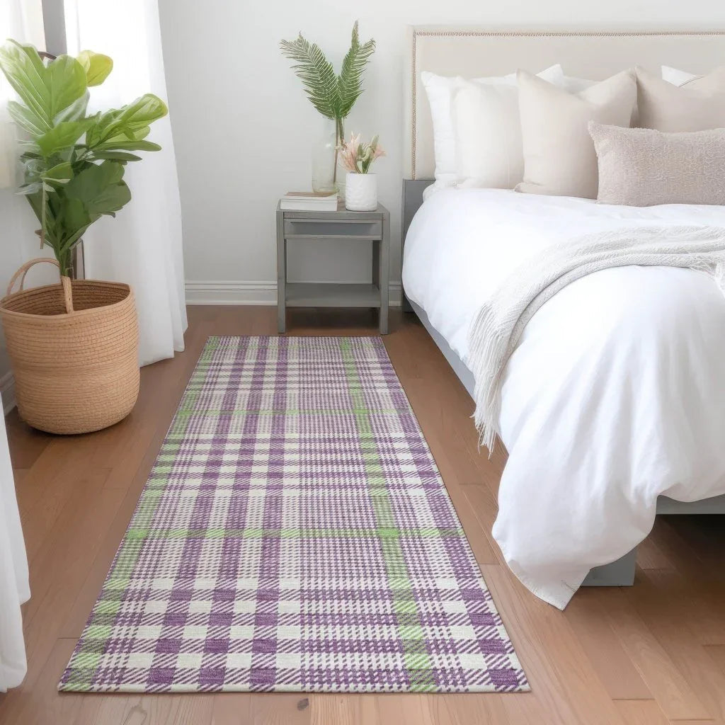 LOOMLAN Rugs Samira Purple Washable Indoor-Outdoor Rug