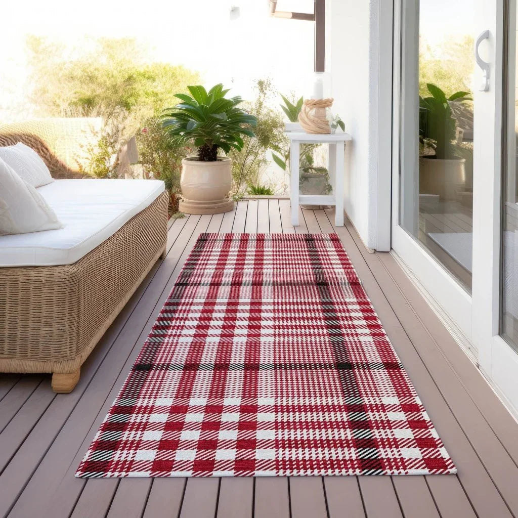 LOOMLAN Rugs Samira Red Washable Indoor-Outdoor Rug