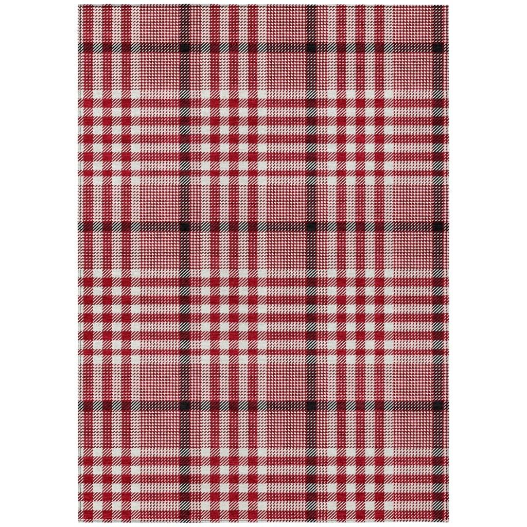 LOOMLAN Rugs Samira Red Washable Indoor-Outdoor Rug