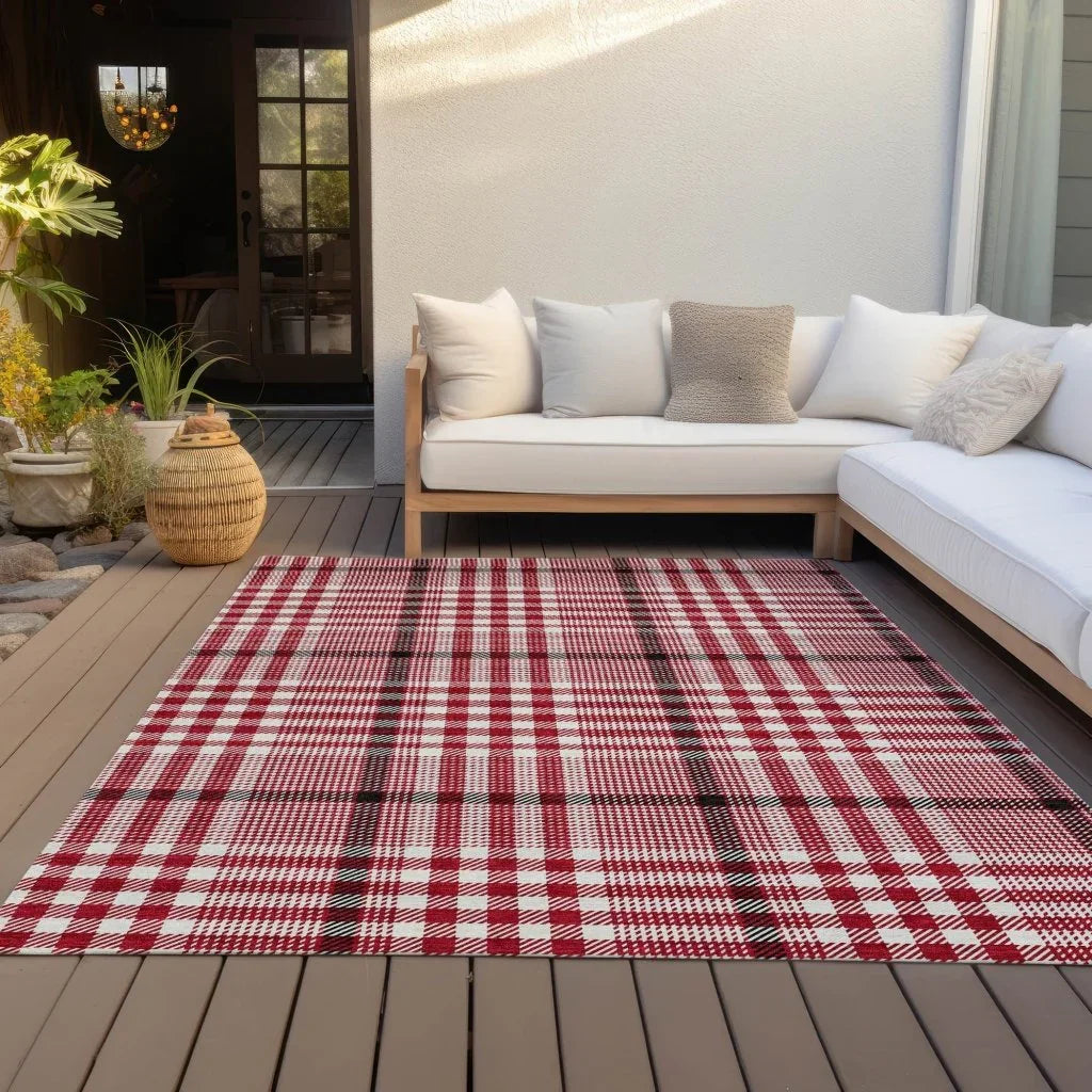 LOOMLAN Rugs Samira Red Washable Indoor-Outdoor Rug