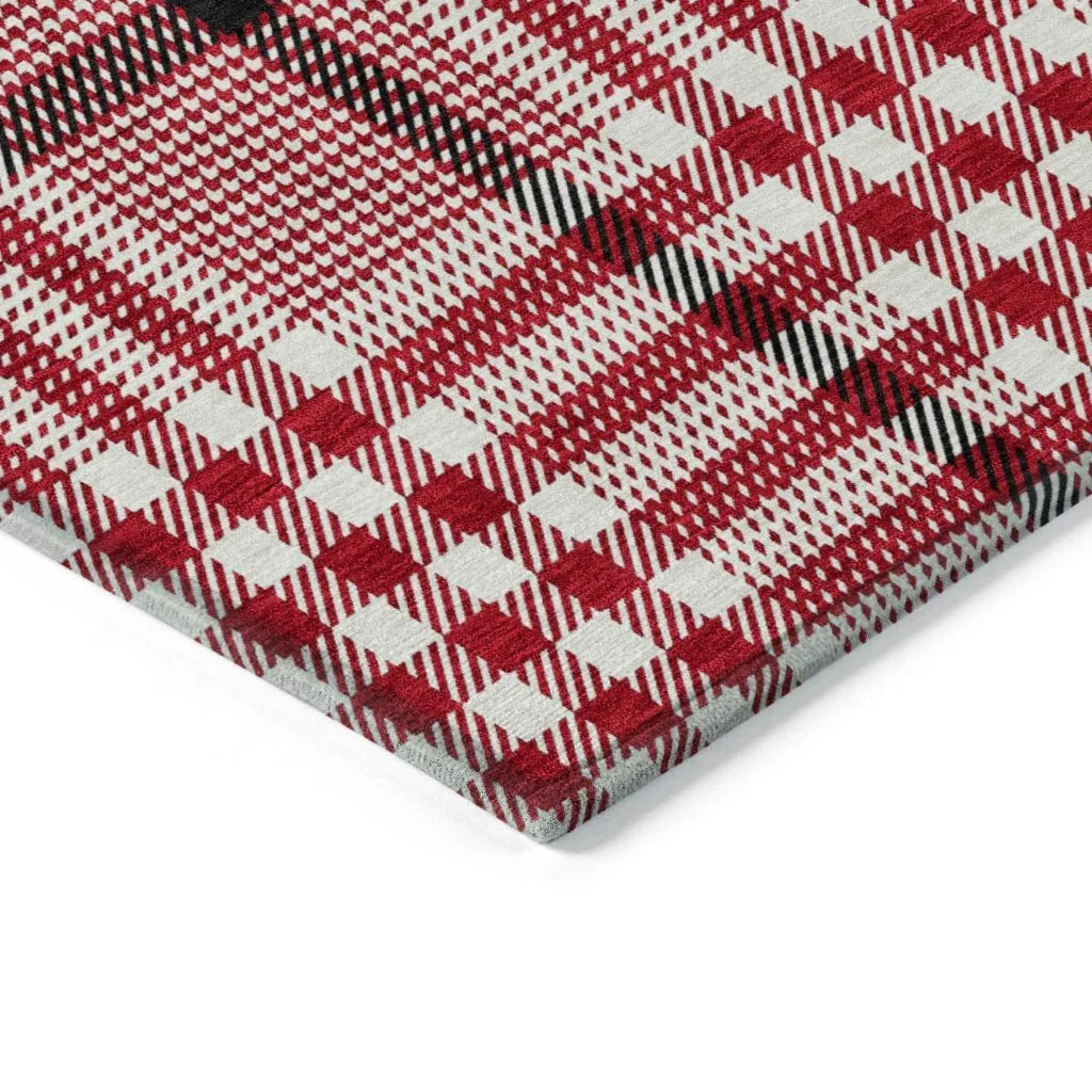 LOOMLAN Rugs Samira Red Washable Indoor-Outdoor Rug