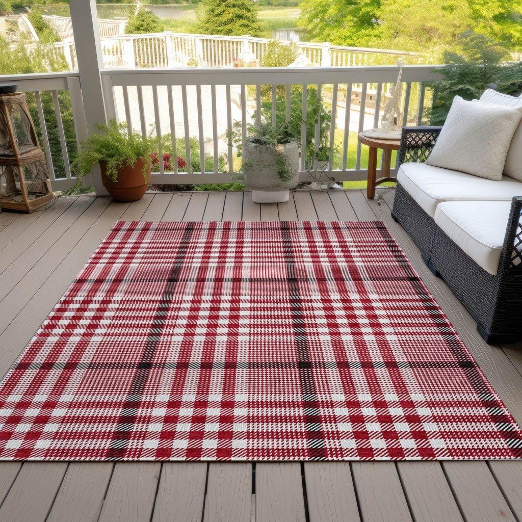 LOOMLAN Rugs Samira Red Washable Indoor-Outdoor Rug