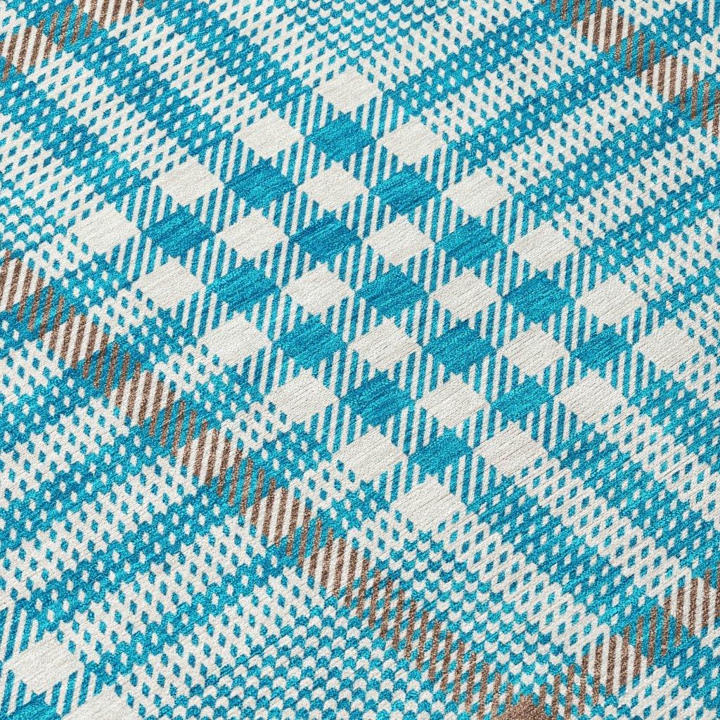 LOOMLAN Rugs Samira Teal Washable Indoor-Outdoor Rug