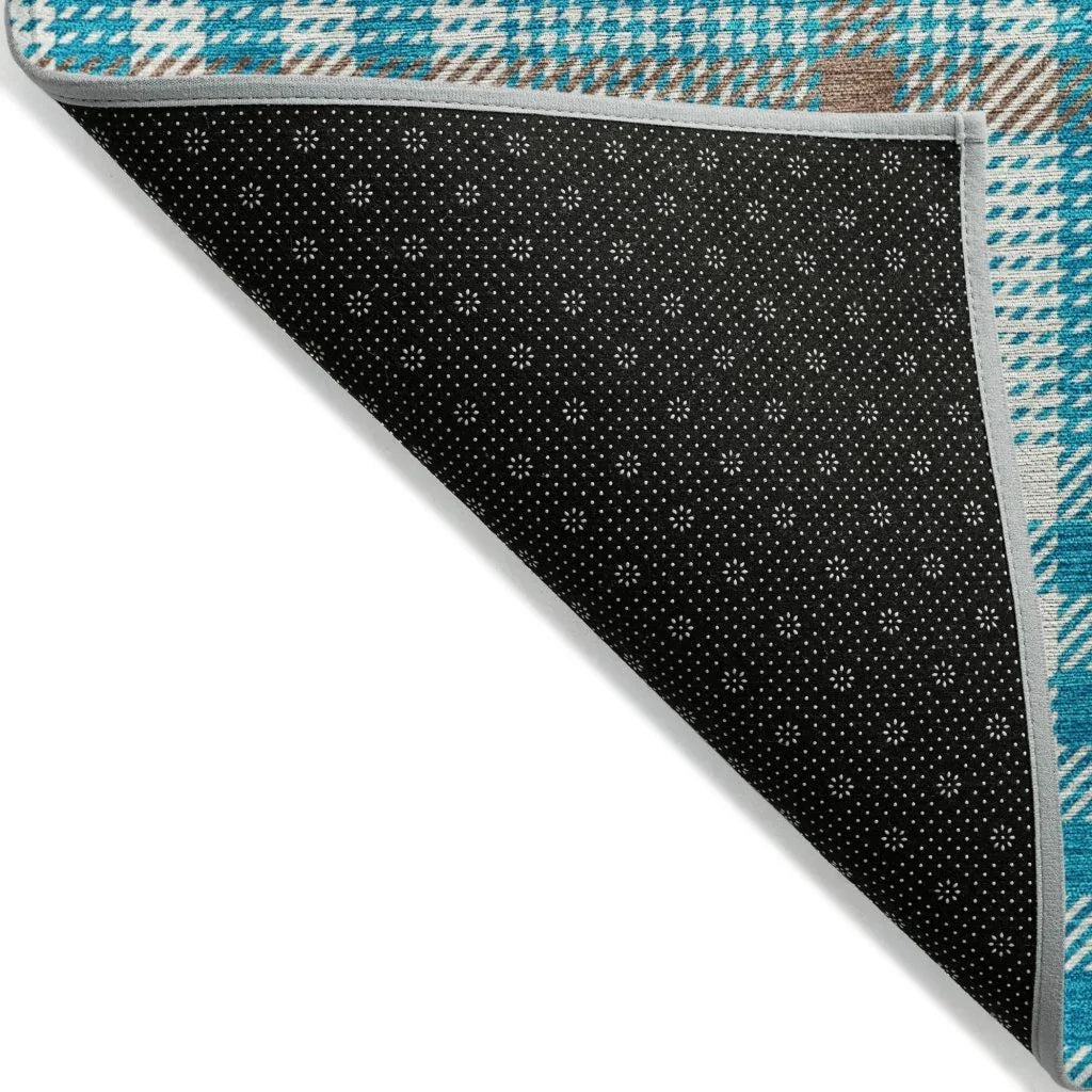 LOOMLAN Rugs Samira Teal Washable Indoor-Outdoor Rug
