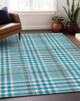 LOOMLAN Rugs Samira Teal Washable Indoor-Outdoor Rug