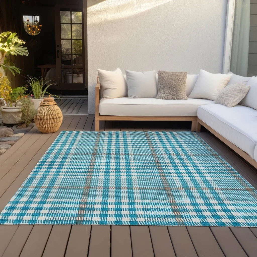 LOOMLAN Rugs Samira Teal Washable Indoor-Outdoor Rug