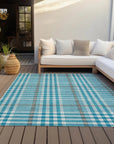 LOOMLAN Rugs Samira Teal Washable Indoor-Outdoor Rug