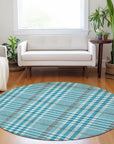 LOOMLAN Rugs Samira Teal Washable Indoor-Outdoor Rug