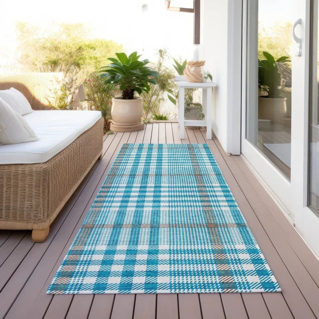 LOOMLAN Rugs Samira Teal Washable Indoor-Outdoor Rug