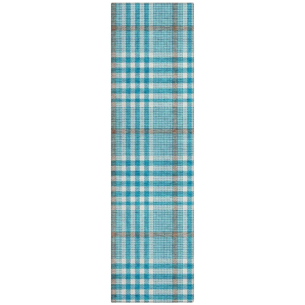 LOOMLAN Rugs Samira Teal Washable Indoor-Outdoor Rug