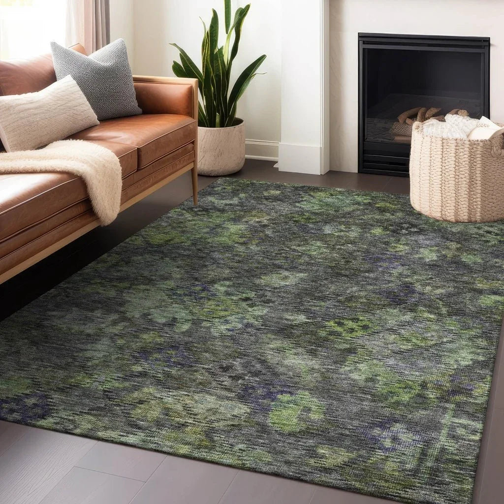 LOOMLAN Rugs San Marino Green Washable Indoor-Outdoor Rug